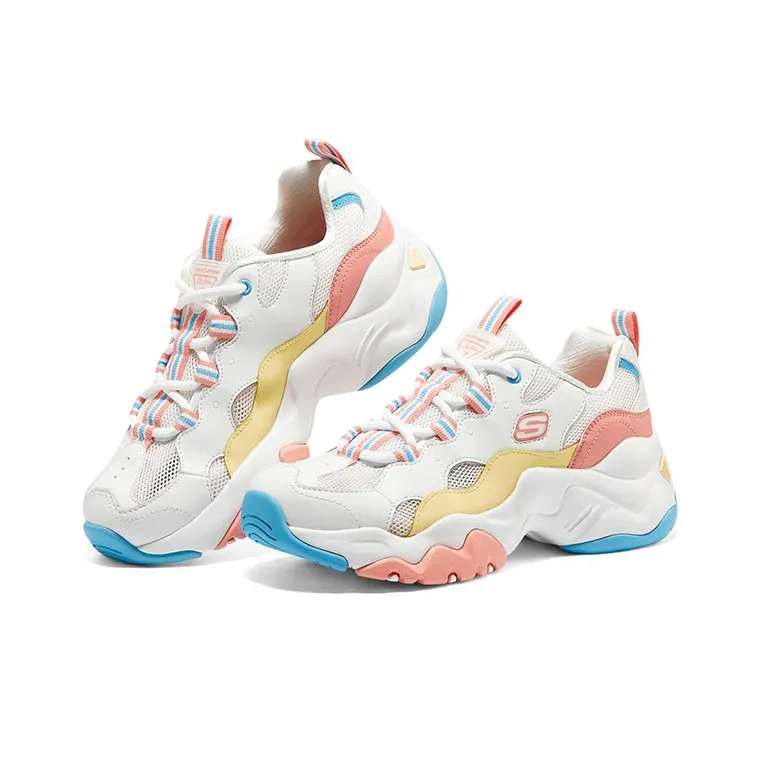 Skechers D'LITES 3.0 Casual Shoes Women's Low Top White/Pink/Blue-2