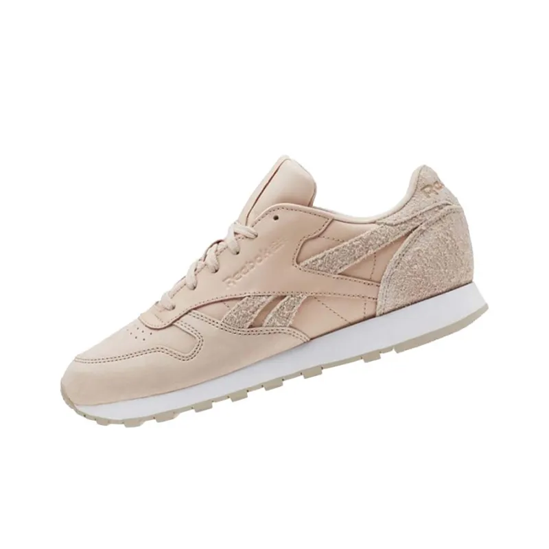 Reebok Classic Leather Casual Shoes Women's Low-Top Nude Pink-2