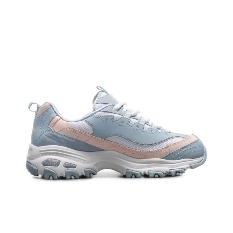 Skechers D'LITES 1.0 Milk Tea Bear Cushioning Breathable Support Low Top Casual Shoes Women's Blue-1