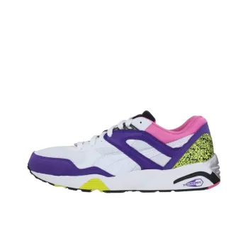 PUMA R698 Trinomic Cushioning Wear-Resistant Low-Top Casual Shoes Men's White Purple Pink Multicolor