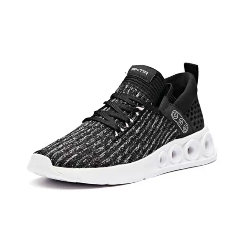 Anta Energy Ring Technology Cushioned Slip Resistant Abrasion Resistant Breathable Low Top Casual Shoes Women's Black-2