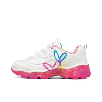 Skechers James Goldcrown X Skechers D'Lites Crystal Low Top Running Shoes Pink/White Women's