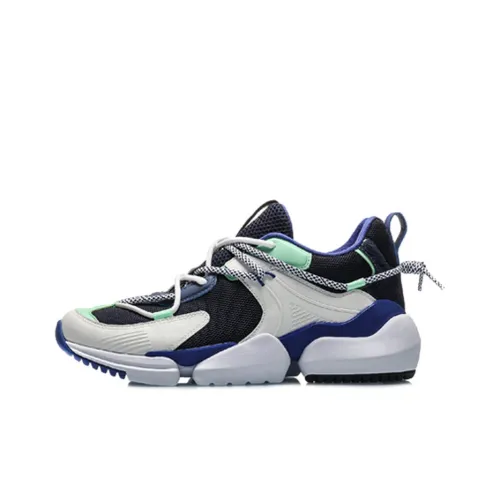 LiNing Cohesion Counterflow Non-slip Lightweight Low-Top Casual Shoes Unisex White Blue