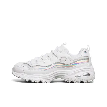 Skechers D'lites 1.0 Gs White/Silver Women's