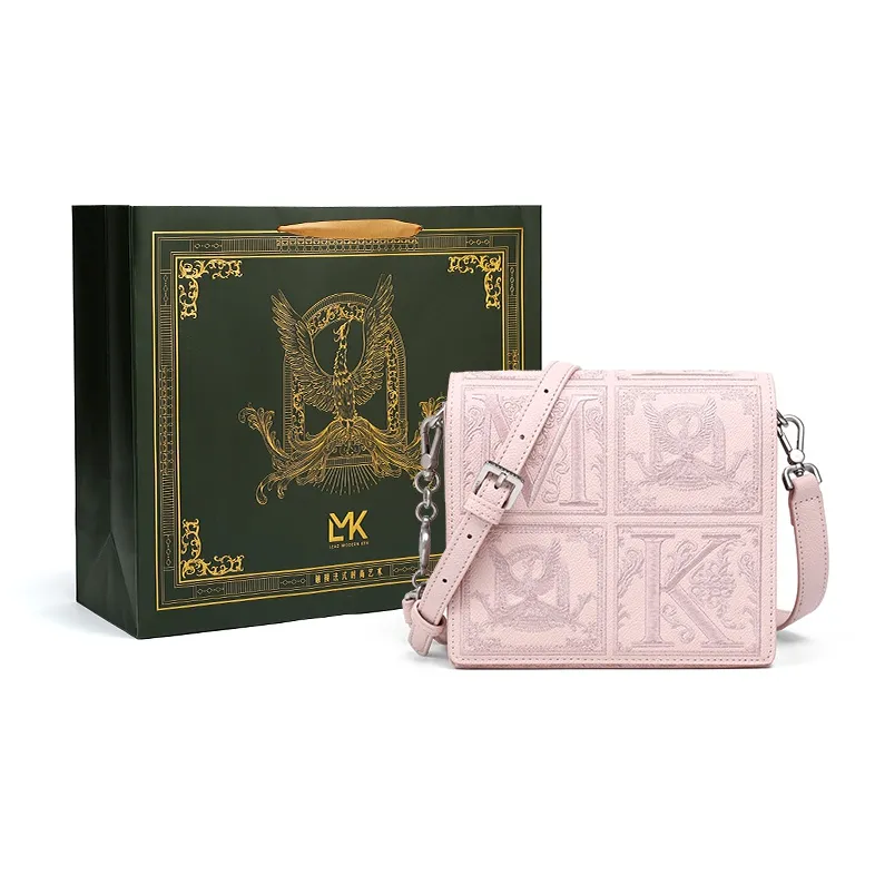 LMK PVC Small Square Bag Crossbody Bags Shoulder Bags Regular Women's Brown White Pink-3