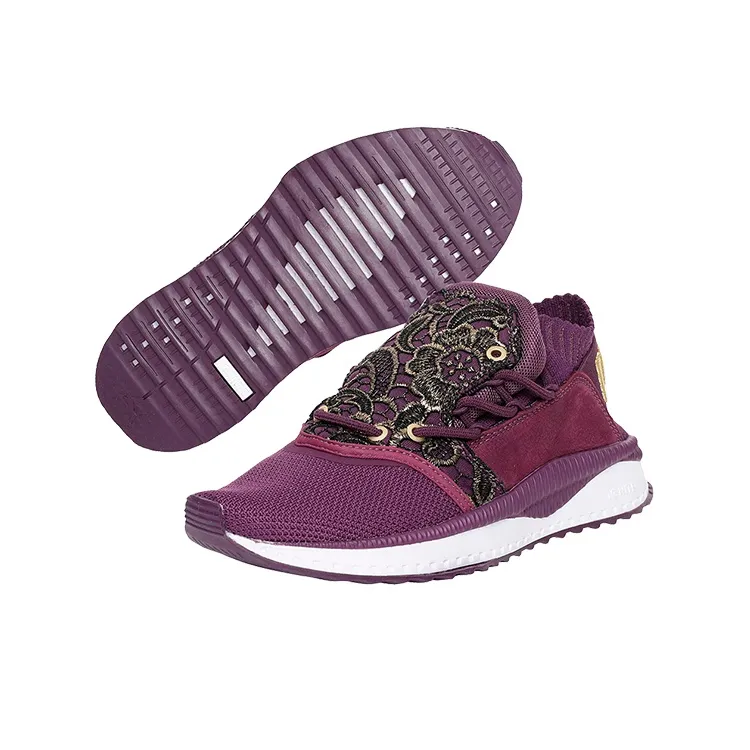 PUMA Tsugi Cushioned Slip Resistant Lightweight Low Top Casual Shoes Women's Purple Gold White-3