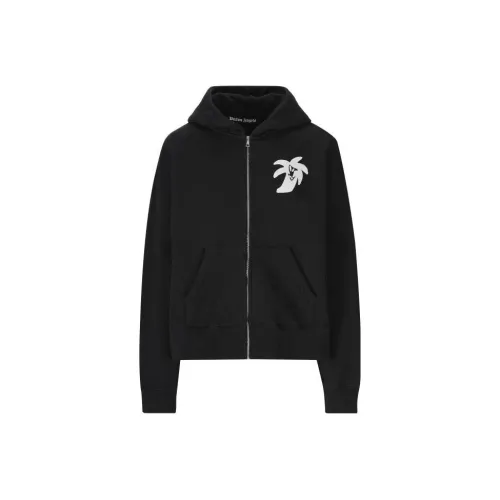 PALM ANGELS Logo-Print Zip-Up Hoodie 