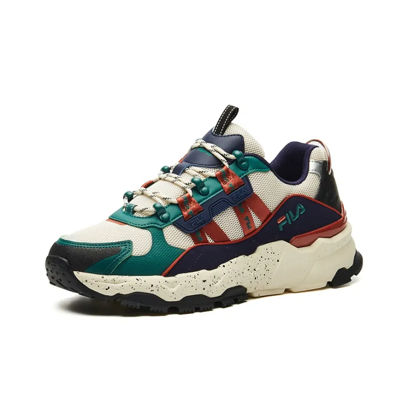 FILA TREK Cushioning Anti Slip And Wear Resistant Low Top Casual Shoes Men's Beige Brown Green-1