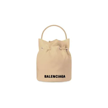 Balenciaga WHEEL Nylon Bucket Bag, Shoulder Bag, Crossbody Bag, Handbag Mini Women's Cream