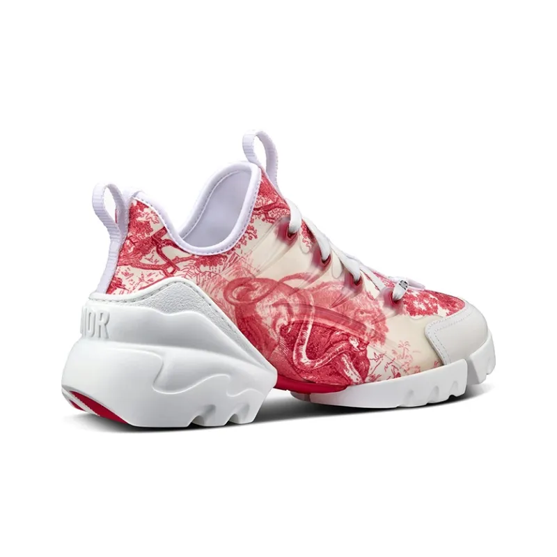 DIOR D-Connect Low-Top Casual Shoes Women's Red-4