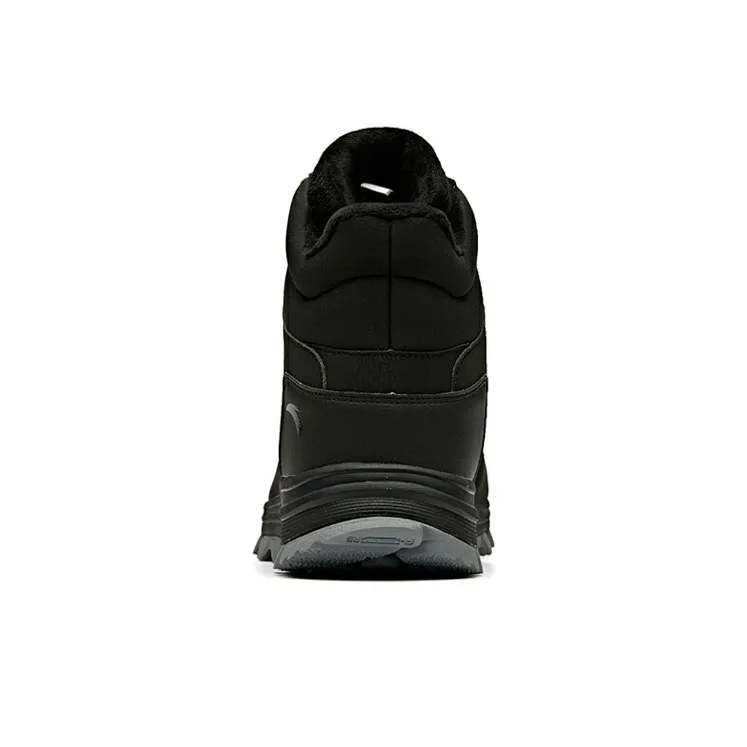 Anta Anti Slip And Wear Resistant Height Increasing Warm High Top Sports Casual Shoes Black-3
