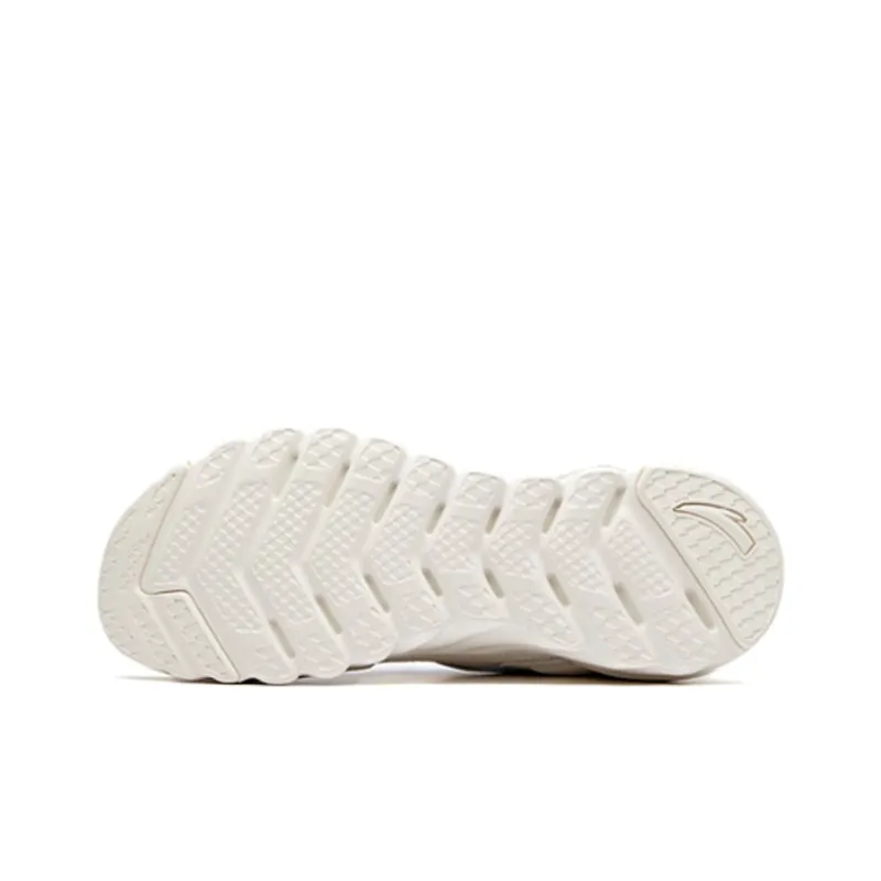 Anta Running Collection Cushioned Wear-Resistant Lightweight Breathable Mid-Top Casual Shoes Women's White Blue-5
