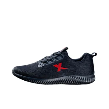 XTEP Cushioned Anti Slip And Wear Resistant Lightweight Low Top Casual Shoes Men's Black Red