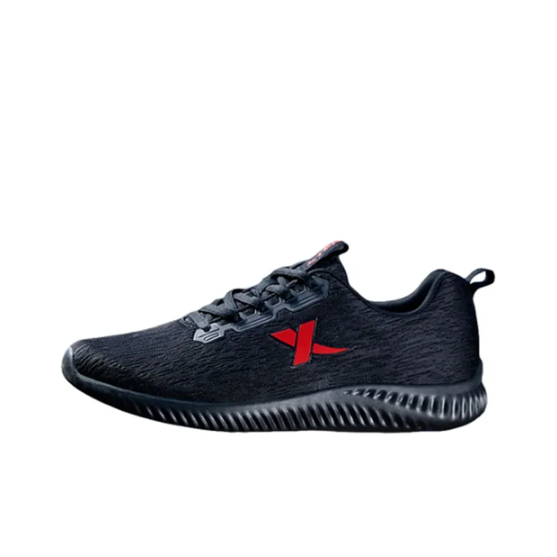 XTEP Cushioned Anti Slip And Wear Resistant Lightweight Low Top Casual Shoes Men's Black Red-0