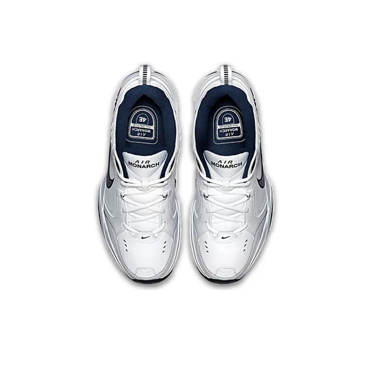 Nike Air Monarch Iv White/Midnight Navy/White/Metallic Silver-3