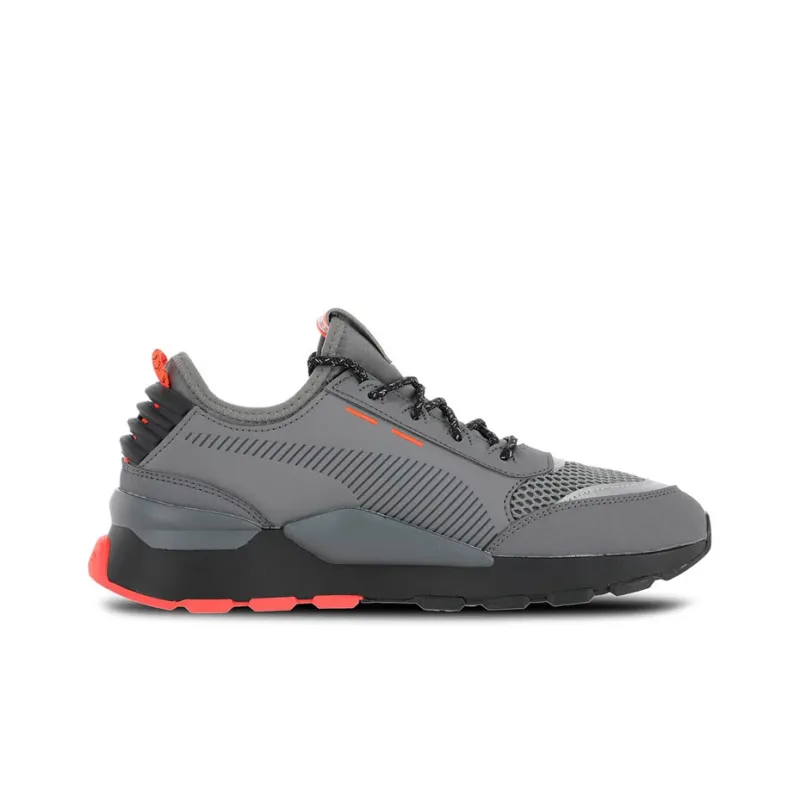 PUMA RS-0 Cushioning Anti-Slip And Wear-Resistant Low-Top Casual Shoes Men's Gray Black Orange-1
