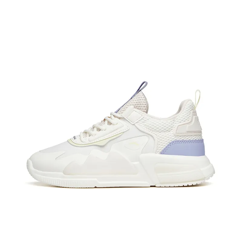 ANTA Casual Shoes Women's Low Top Ivory White/Mud Gray/Willow Purple-0