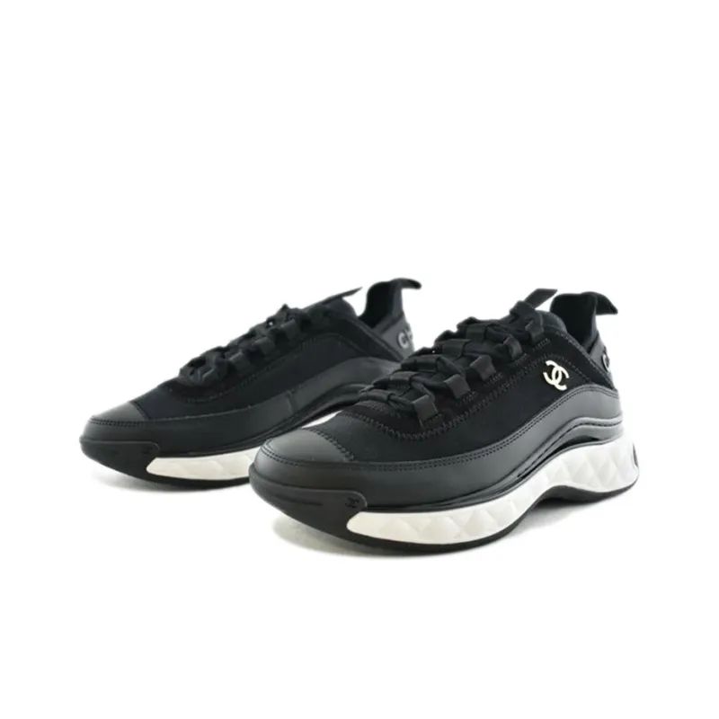 CHANEL Velvet Calfskin & Mixed Fibers Sneaker 'Black'-2