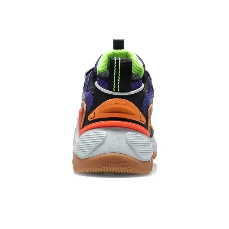 LiNing Nebula Cushioning Anti Slip And Wear Resistant Low Top Sports Casual Shoes Men's White Blue Orange-5