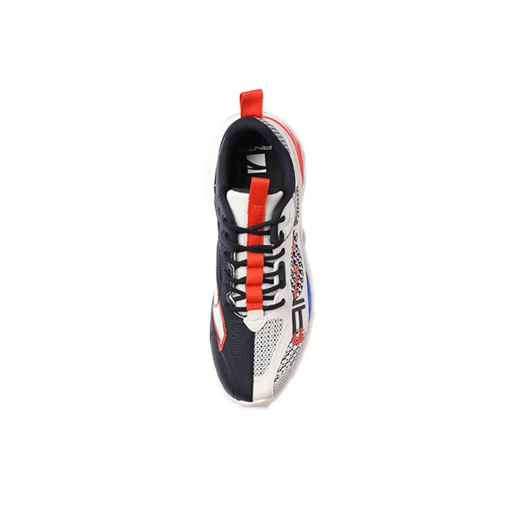 ANTA Casual Shoes Men Low Top Ivory White/Deep Blue Black/Sea Snail Red-3