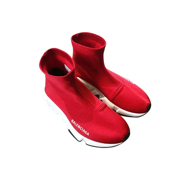 Balenciaga Speed Logo Sports Shoes Red Women's-2