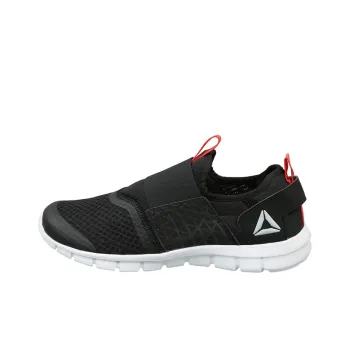 Reebok Walking Identity Slip-Ons Cushioning Anti-Slip And Wear-Resistant Low-Top Casual Shoes Men's Black Red White
