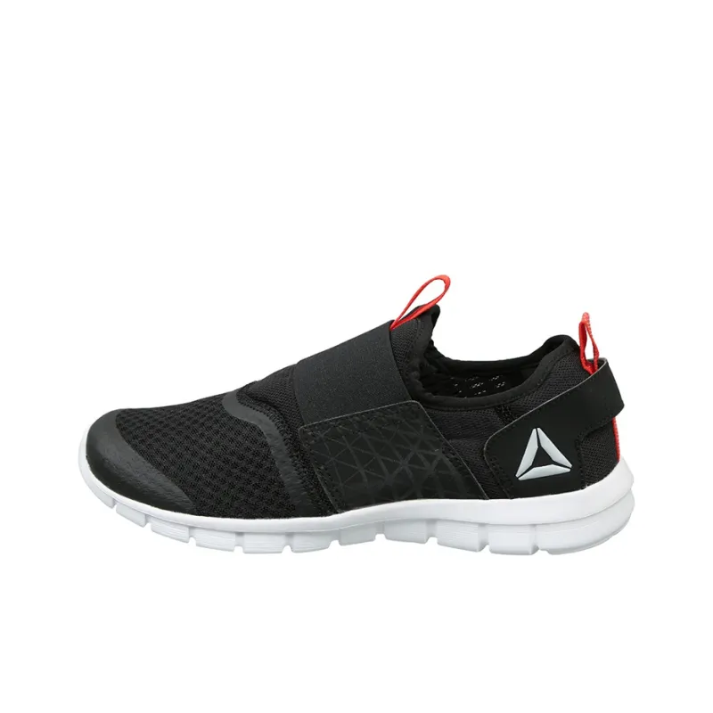 Reebok Walking Identity Slip-Ons Cushioning Anti-Slip And Wear-Resistant Low-Top Casual Shoes Men's Black Red White-0