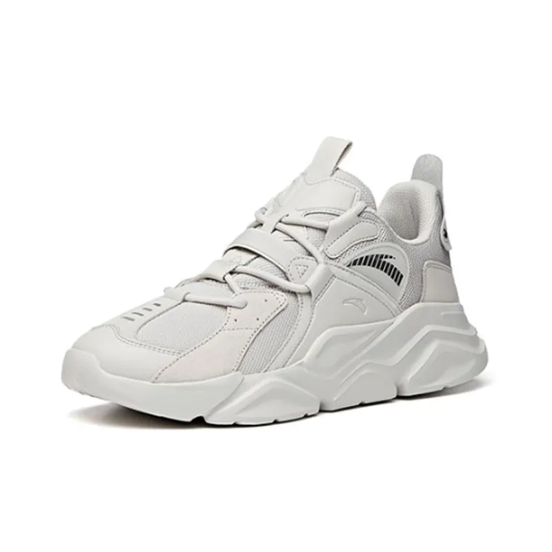 Anta Cushioning Wear-Resistant Rebound Low-Top Casual Shoes Men's Gray-1