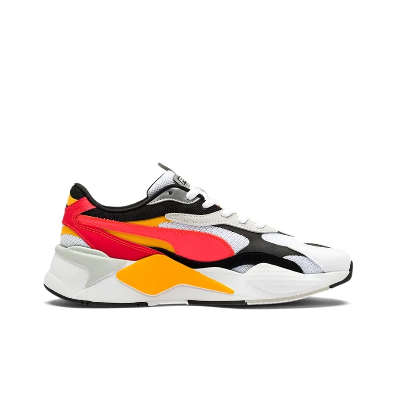 PUMA RS-X Puzzle Low-Top Casual Shoes Unisex White Black Orange-1