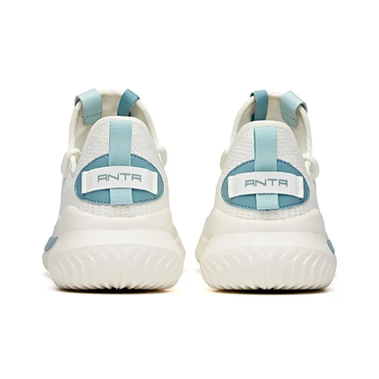 Anta Cushioned Slip Resistant Abrasion Resistant Breathable Low Top Casual Shoes Men's White Blue Green-4