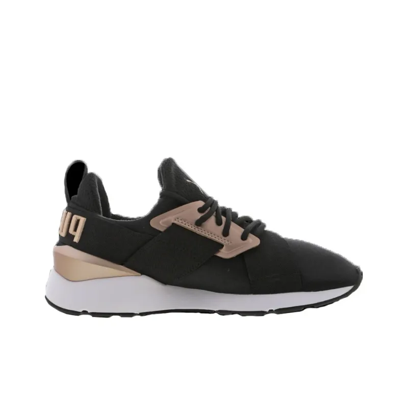 PUMA Muse Lightweight Low-Top Casual Shoes Women's Rose Black Gold-1