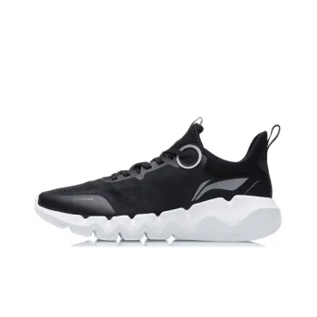 LiNing LN Fle Cushioned Anti Slip Wear Resistant Breathable Lightweight Low Top Sports Casual Shoes Black White