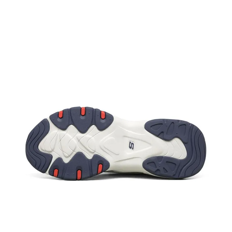 Skechers D Lites Low Top Running Shoes White/Blue/Red-4