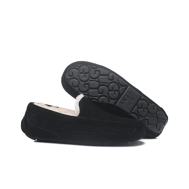 UGG Ascot Leather Slipper 'Black'-3