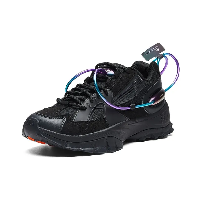 FILA FUSION Hit 3000 Cushioning Anti Slip And Wear Resistant Low Top Casual Shoes Men's Black-1