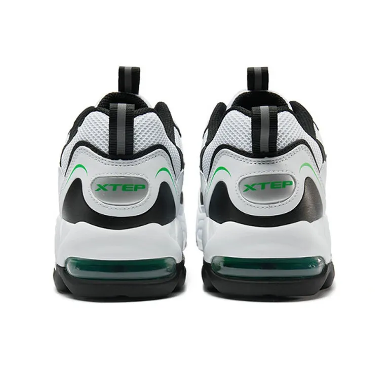 XTEP Little Air Cushion Low Top Sports Casual Shoes Men's White Black Green-3