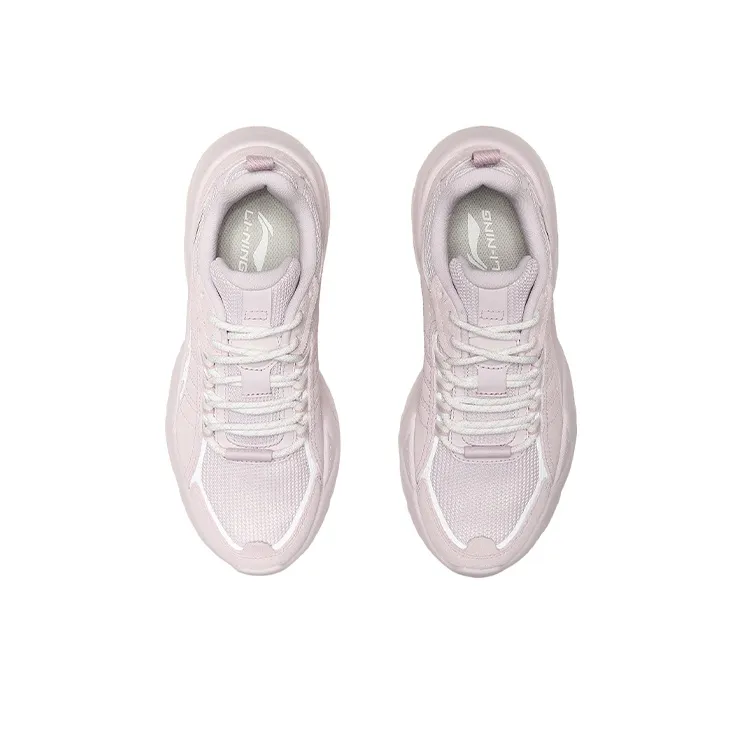 LiNing Moonchaser Cushioning Anti Slip And Wear Resistant Low Top Sports Casual Shoes Women's Pink White-3