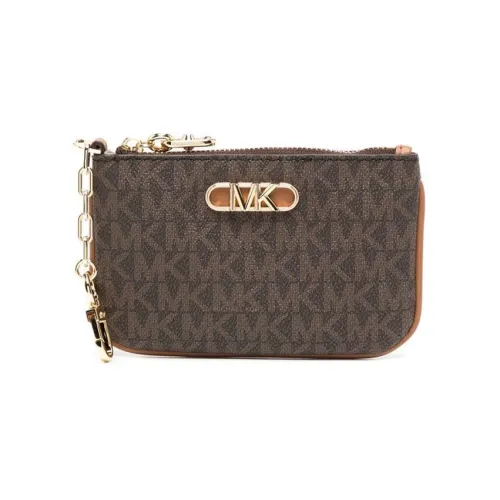 MICHAEL KORS Leather Card Holder, Wallet Women's Walnut Brown