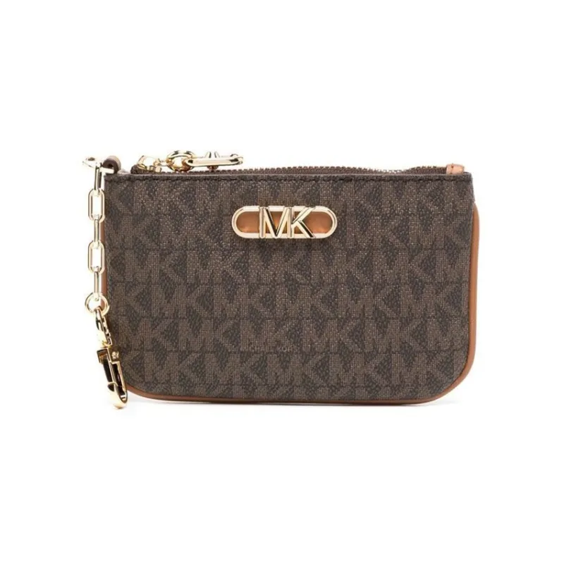 MICHAEL KORS Leather Card Holder, Wallet Women's Walnut Brown-0