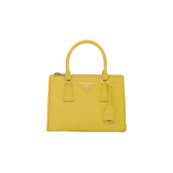 PRADA Galleria Killer Bag Leather Shoulder Bag Crossbody Bag Handbag Small Size Women's Yellow