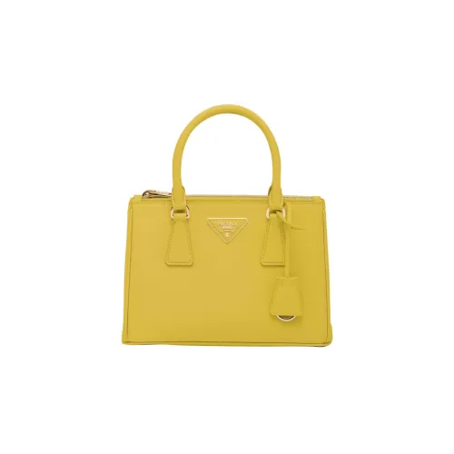 PRADA Galleria Killer Bag Leather Shoulder Bag Crossbody Bag Handbag Small Size Women's Yellow