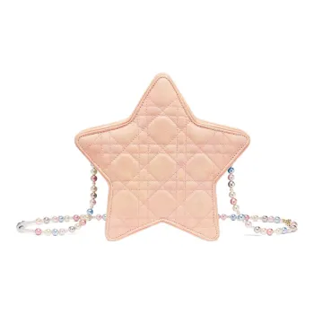 DIOR Wicker Pattern Sheepskin Shoulder Bag Crossbody Bag Regular Kids' Neon Pink