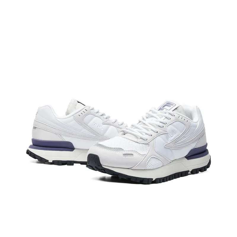 FILA Zagato Cushioned Wear Resistant Breathable Low Top Casual Shoes Women's White Gray Black-3