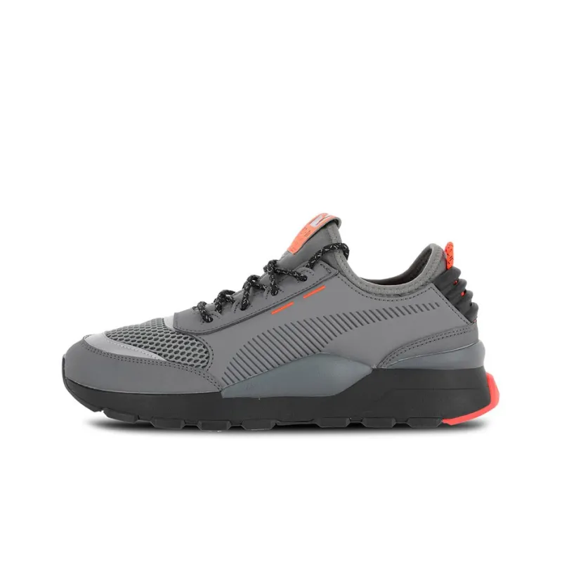 PUMA RS-0 Cushioning Anti-Slip And Wear-Resistant Low-Top Casual Shoes Men's Gray Black Orange-0