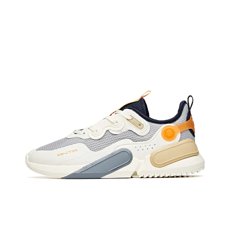 ANTA Life Collection Casual Shoes Men Low Top Ivory White/Mist Gray/Turbid Blue-0