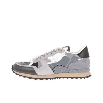 Valentino Rockrunner Low Top Athletic Shoes Men's Blue Camouflage