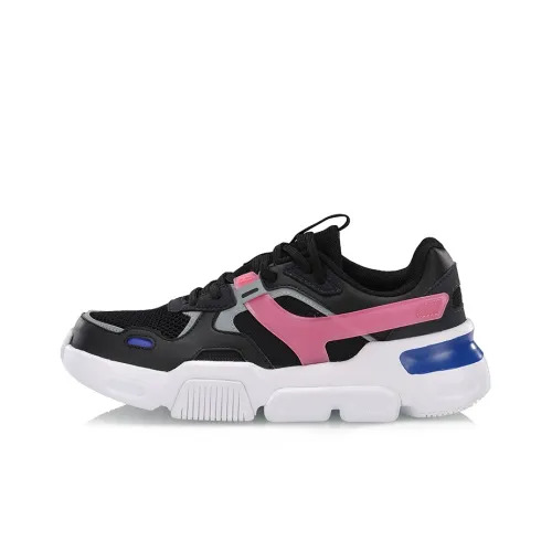 LINING Mark Casual Shoes Women's Low Top Black/Pink