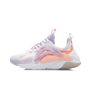 LiNing Spark Anti Slip Wear Resistant Low Top Sports Casual Shoes Women's Peach Pink Orange