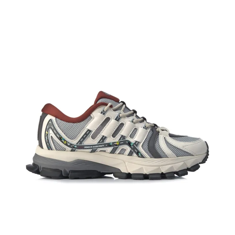 LiNing Cushioned Slip Resistant Low Top Casual Shoes Unisex Gray White-1