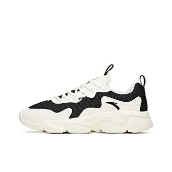 Anta Life Collection Cushioning Anti-Slip Wear-Resistant Breathability Low-Top Casual Shoes Men's Black White